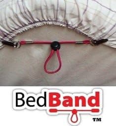 BedBand USA. Bed sheet band, holder, gripper, suspender, strap. Smooth ANY sheets on ANY bed. Sleep better. USA Proud. American assembled.