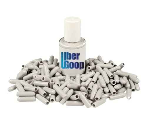 (NEW 1oz size) Uber Goop LIGHT GREY Dishwasher Rack Coating/Glue w/150 caps
