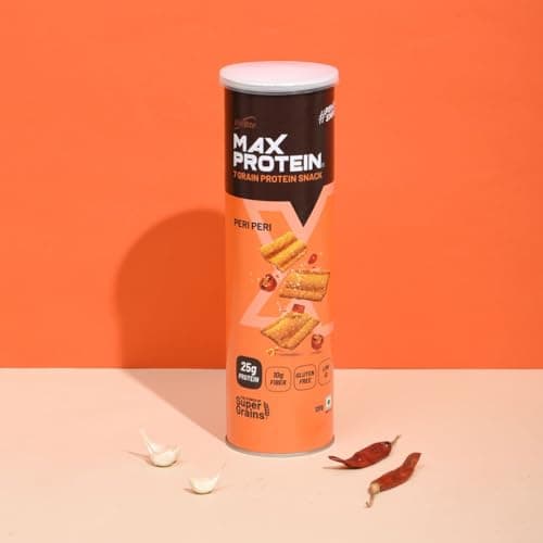 RiteBite Max Protein Chips - Peri Peri [Pack of 3] Protein, Fiber, Low GI Gluten Free, Super Grains Like Sorghum, Quinoa, Oats, Ragi, No Preservatives, 100%