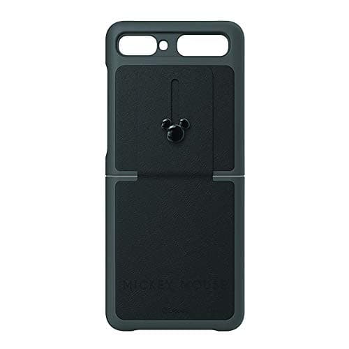 haainc Mickey Mouse Edition Genuine Leather Shell Protective Cover Case for Samsung Galaxy Z Flip (SM-F700) (Black)