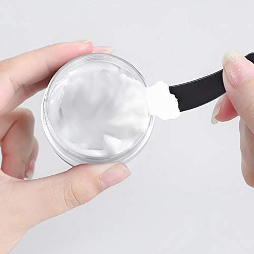 100 Pieces Little Plastic Containers with Lids Sample Containers 10g Empty Lip Balm Containers and 10Pcs Cosmetic Spatula for Beauty Products, Acrylic Powder, Glitter