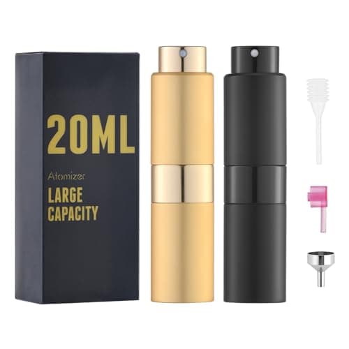 Perfume Travel Refillable Atomizer Bottle: Cologne Spray Mini for Refill - Empty Fragrance Sprayer for Men - Large Size 20ML