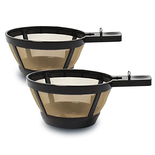 Gold Reusable Single Serve Brew Replacement Coffee Basket Filter Cup, Compatible with Hamilton Beach 2-Way Brewer Coffee Maker Models 49980A, 49980Z, 47650, 49933 Accessories, 2-Pack