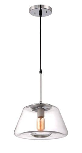 LE Lighting Chrome Plated Canopy Single Socket Vintage Style Fixture With Glass Cover