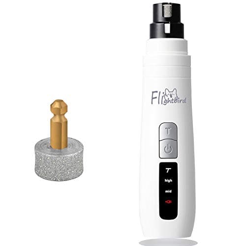 WWVVPET Pet Nail Grinder,8 Hours Using & 2 Speed Dog Nail Clipper,Electric Nail Trimmer, Painless Paw Claw Care, Quiet Rechargeable Grooming Smoothing Tool for Large Dog/Cat/Bird (White)