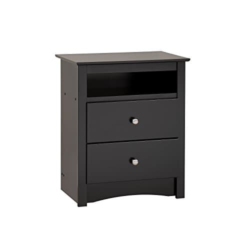 PrepacSonoma Tall 2-Drawer Nightstand, Black