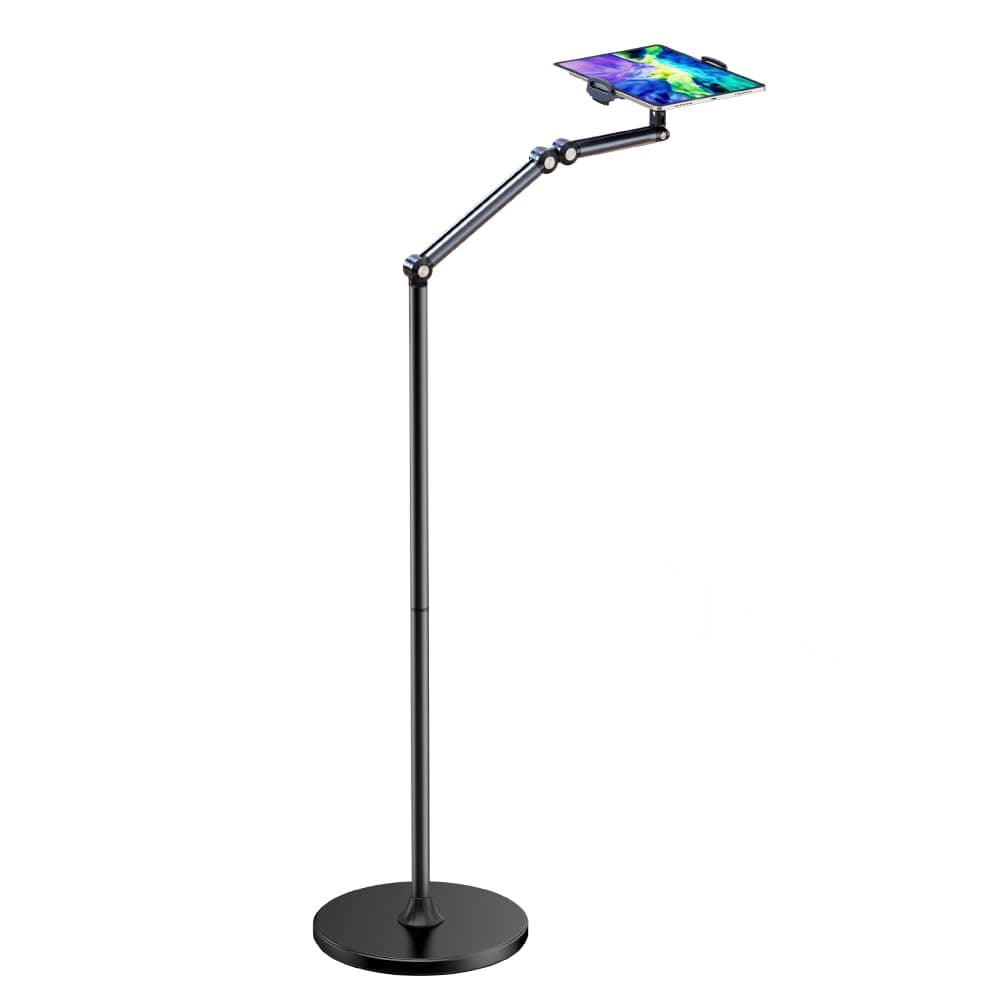 PADOM Tablet Floor Stand, Adjustable Universal 360-Degree Rotatable Metal Tablet Holder, Phone Stand for iPad/iPhone X/iPad Pro or Other 4.5-11 Inches Devices