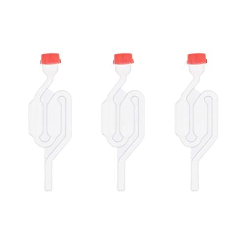 G Francis S-Shape Bubble Water Airlock Grommet 3-Pack Airlocks for Fermenting, Exhaust Seal Valves – Beer Wine Making Fermentation