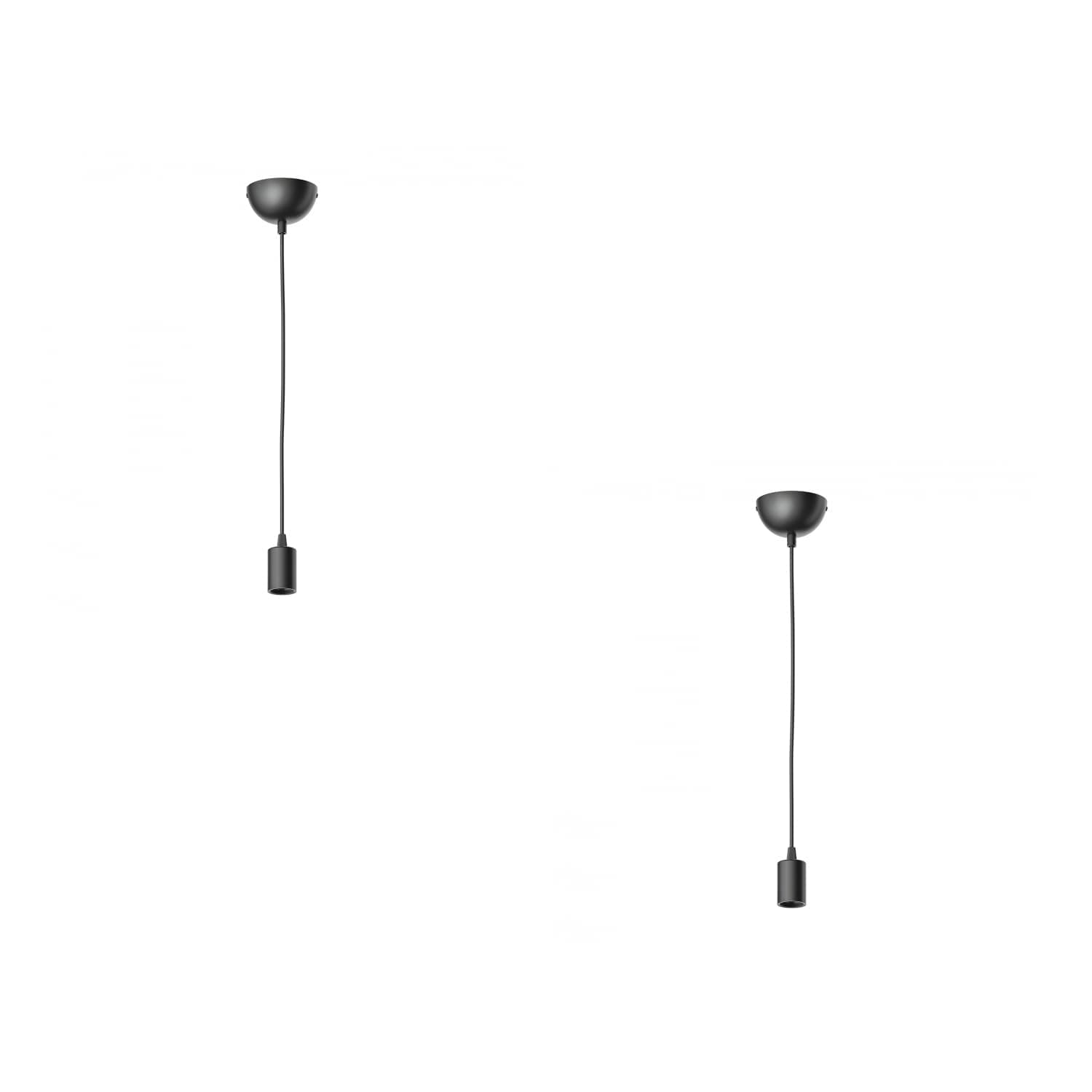 ledscom.de 2 pcs. Pendant Light/Hanging lamp DORI, Black matt, 1x E27 max. 60W