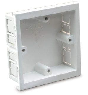 Univolt SLB1 - Chamfered Edge Dado 1 Gang Single Accessory Box. Single back box
