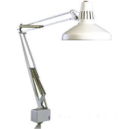 Luxo LC Series Incandescent /Fluorescent Combination Task Light with 45" Reach and Edge Clamp, White