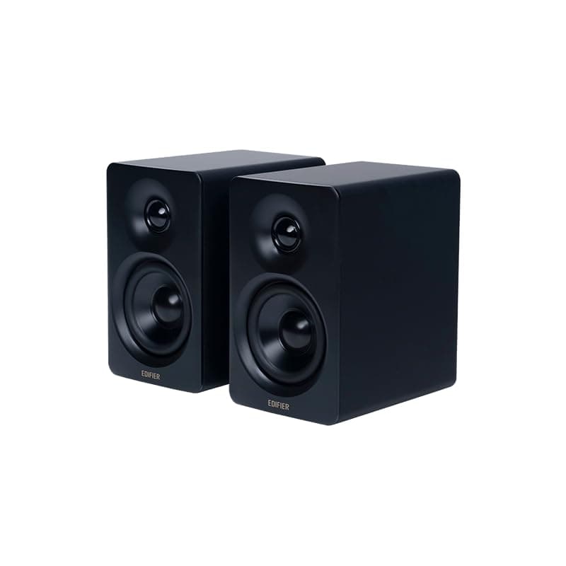 M60 Compact Desktop Speakers 2.0, for PC/Laptop/Computer, Bluetooth v5.3, USB C & 3.5 mm AUX, Hi-Res Audio Wireless Certified, 66W RMS, for Music and Gaming, Pair with Stands, Black