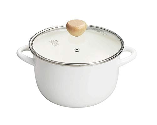 Enameled Cast Iron Pot with Transparent Lid -3.5 Quart Sauce pan with Overflow Against desing, Use as Butter Warmer Enamelware Stockpot