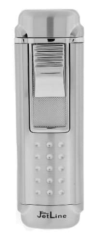 JetLine Magna Quad Torch Red Flame Lighter (Chrome Silver) by JetLine Lighters