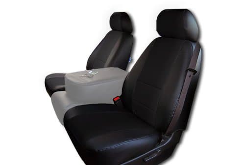 Iggee 2007-2013 Chevy Silverado Black Artificial Leather Custom fit Front seat Cover