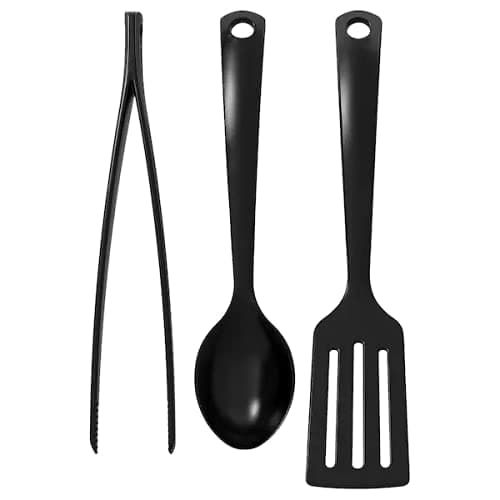 IkeaGNARP 3-piece kitchen utensil set, black