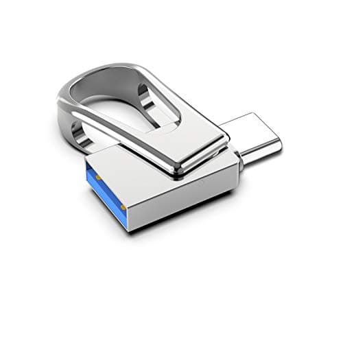 USB C Flash Drive Dual 64GB KEATHY USB 3.0 Type C Thumb Drive High Speed Waterproof OTG Memory Stick Jump Drive for Type-C Smartphone, MacBook, Tablet, Chromebook Pixel Samsung Galaxy etc Silver