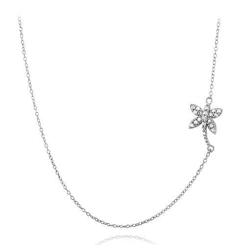 925 Silver Diamond Accent Palm Tree Necklace, 18"