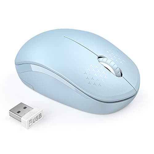 seenda Wireless Mouse, 2.4G Noiseless Mouse with USB Receiver Portable Computer Mice for PC, Tablet, Laptop with Windows System (Light Blue)