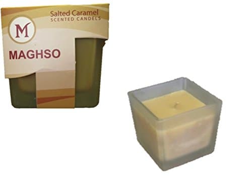 Maghso Salted Caramel Scented Square Frosted Candle