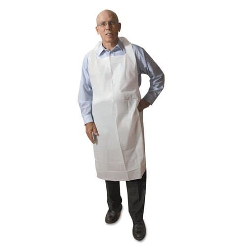 ATL2PE2V Aep Industies Disposable Medium-Weight Soft Embossed Poly Aprons White 28 X 46 500/Ct