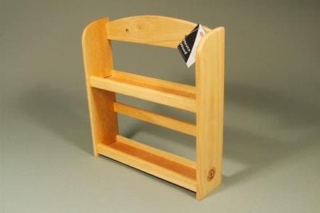 Two Tier Solid Hevea Wood Spice Rack , Herb Rack Wooden Storage Holder Stand