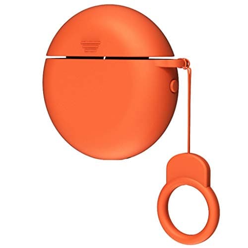 Samury Case Compatible with Hua wei Freebuds 3 Wireless Charging Case Silicone Protective Case with Ring Holder Compatible with Huawei Freebuds 3 (2019) (Orange)