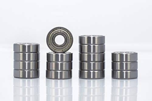 (16 PCS) 608ZZ 8 x 22 x 7 mm Deep Groove Ball Bearing, Double Metal Shielded, Fit for Skateboard Bearings, 3D Printer RepRap Wheel, Longboard, Roller Skates, Inline Skates, Scooters etc.