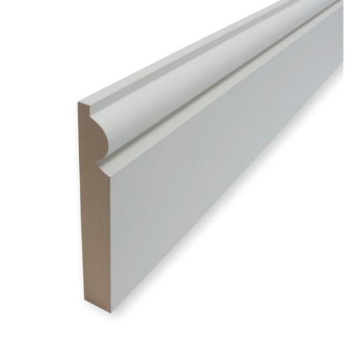 White Pre Primed MDF Architrave Board Torus Design 18 x 69 Millimetre x 2.44 Metre Long Pack of 6 Lengths
