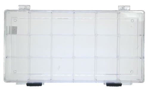 uGems Jewelry Supply Bead Box Clear Plastic Organizer Storage Container See-Thru 18 Section 8"