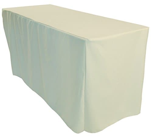 Event Decor Ivory 6 ft. Fitted Polyester Tablecloth Rectangular Trestle Exhibition Tablecloth Venue Occasion Venue Wedding