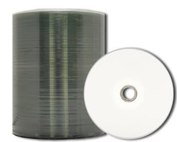Blank CD - Professional Grade White Inkjet Hub Printable CD-R - 100 Pack