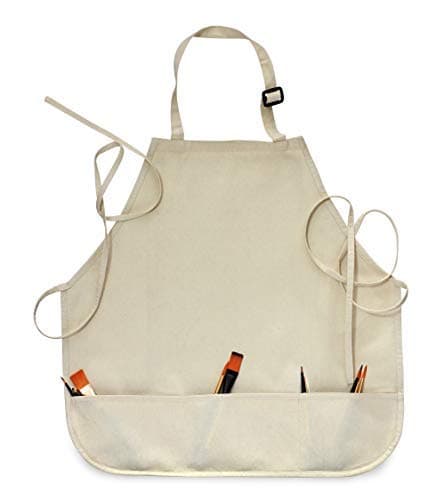 Isomars Painter’s Apron – Grey Canvas Art Apron for Artists, Painters, Students & Crafters - Size: Regular - 23.5" x 24.5"