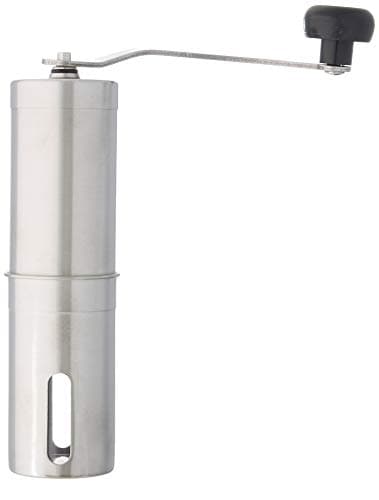 ISHSON Manual Adjustable Ceramic Conical Burr Mill for Home Office Travel Stainless Steel Coffee Grinder, 8.7"x2.4"x2.4"