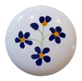 Talavera Style Blue Flower Ceramic Knobs Pulls Kitchen Drawer Cabinet Vanity 261