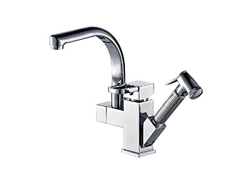 Pull Out Kitchen Sink Faucet One Hole Dual-Use Hot&Cold Swivel Spray Mixer Taps, Chrome AMCH607