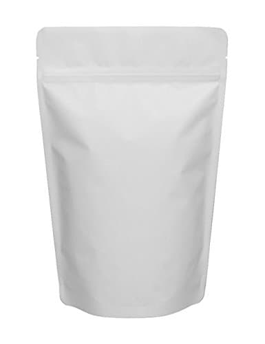 BAP 8 oz Matte White Stand Up Pouch with Zip (100 pcs)