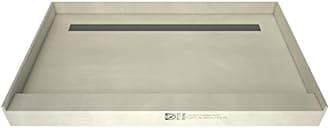 Tile Redi USA T4872B-SCTTBVZ Redi Trench Shower Pan, 72" W x 48" D, Tileable Grate