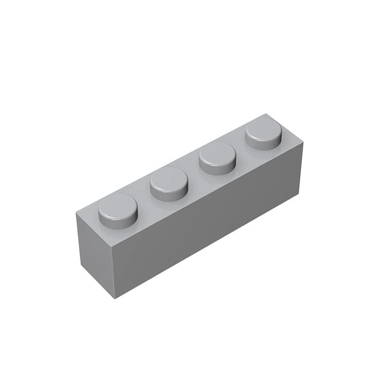 Classic Building Brick 1x4, 100 Piece Bulk Brick Block, Light Gray 1x4 Bricks, Compatible with Parts and Pieces 3010(Colour: Light Gray)