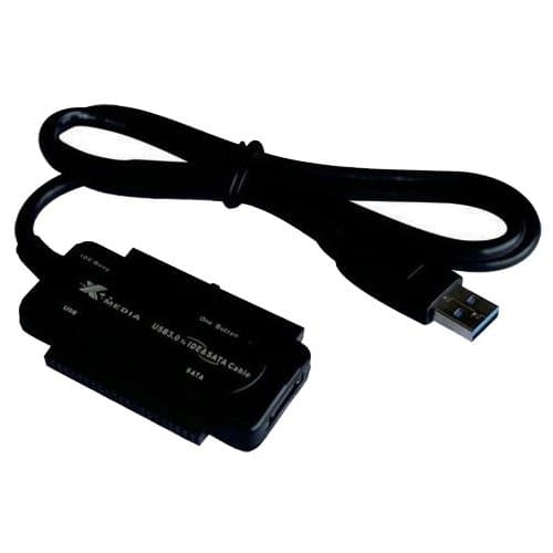 Premiertek.Net, Llc - Premiertek X-Media Sata+Ide 2.5/3.5 To Usb 3.0 Adapter With Auto Backup Button - Usb/Sata/Ide For Hard Drive - 1 X Type A Male Usb - Sata, Ide - Black "Product Category: Hardware Connectivity/Connector Cables"