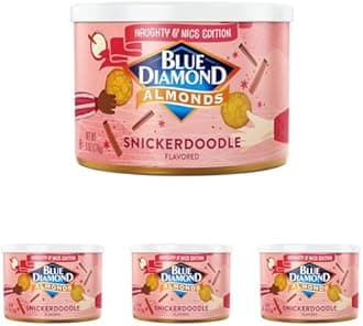 Blue Diamond Almonds, Snickerdoodle Holiday Snack Nuts, 6 oz Resealable Can (Pack of 4)