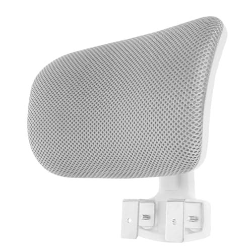 Ipetboom Office Computer Chair Headrest Attachment Adjustable Neck Support Cushion Silver Gray White Frame Ergonomic Head Pillow for Work Desk Chairs
