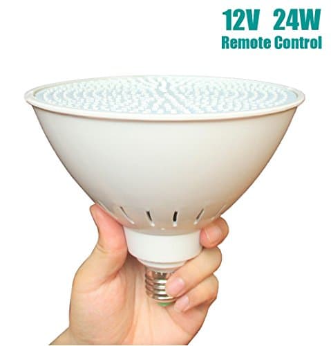 Remote Control Color-changing LED Lamp 24Watt Replacement For 300Watt Incandescent Bulbs in Pool and Spa Light 14 light shows (12VAC, 24Watt)