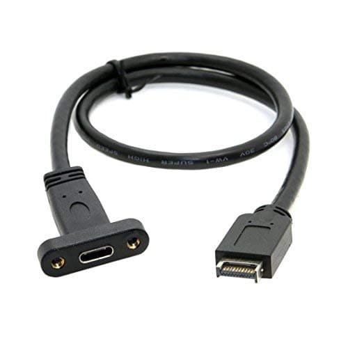 chenyang CY USB 3.1 Type-E Front Panel Header Male to USB-C Type-C Female Extension Cable with Panel Mount Screw 40cm
