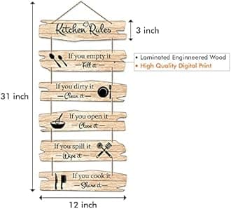 Artvibes Decorative Wall Hanging Ornaments Wooden Art Decoration item for Living Room | Bedroom | Home Decor | House Warming Gifts | Kitchen Quotes Decor Item | Wall Decoration,(WH_3235N)