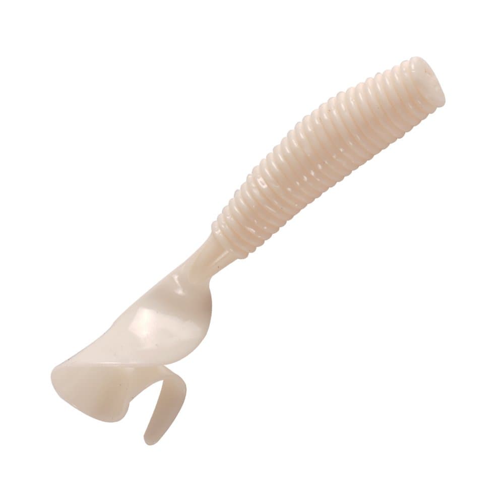 Hanxing Joint 2 1/2" White 3/32oz Phantom Salty Power Grubs Swirl Tail Bass Pike Trout Baits 10pcs Set