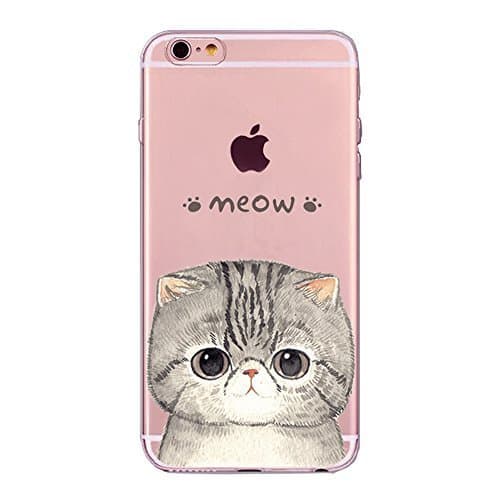 iPhone 7,iPhone 8 Case Back Cover Lovely Cat Owl Pet Rubber Soft TPU Clear Flexible Grip Texture Transparent Protection Girls Boys Shockproof Shell Phone Protector Skin for iphone 7,iphone 8 4.7 inch