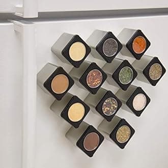 Good Cooking Magnetic Spice Jars - Tins Attach To Most Refrigerator Doors (Set Of 6 Dispensers)
