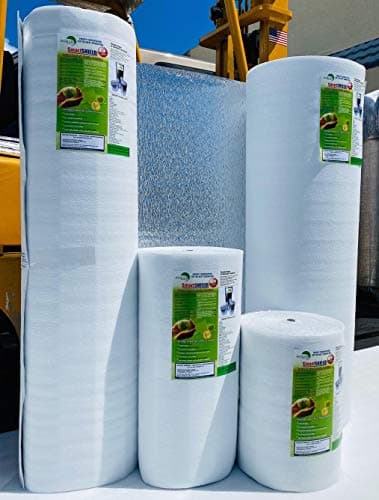 SmartSHIELD -3mm 16"x50ft Reflective Insulation roll, Foam Core Radiant Barrier, Thermal Insulation Shield - Engineered Foil/White Film
