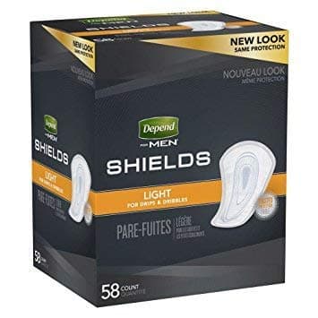Depend Shields for Men, Light Absorbency - 58 ct - Pack of 2